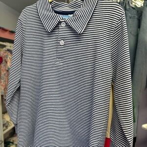 Trotter Street Kids - Jackson Striped Long Sleeve Polo Shirt